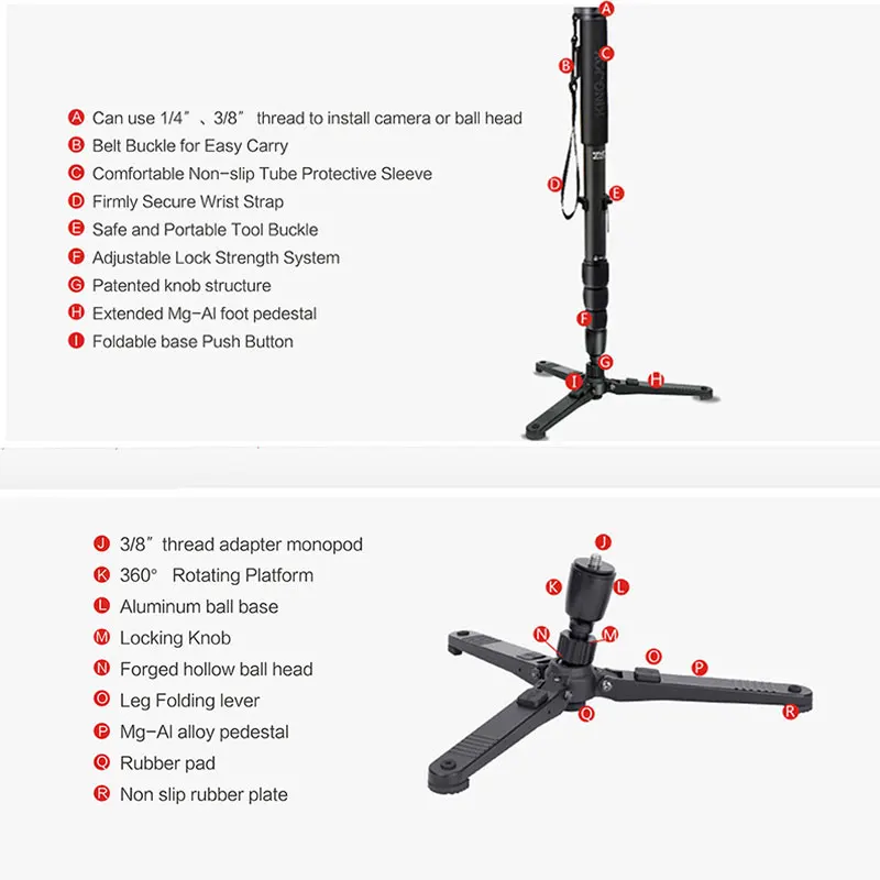 Профессиональный штатив для камеры KINGJOY MP3008 + VT 3510 Monopod Dslr видеосъемки гибкая