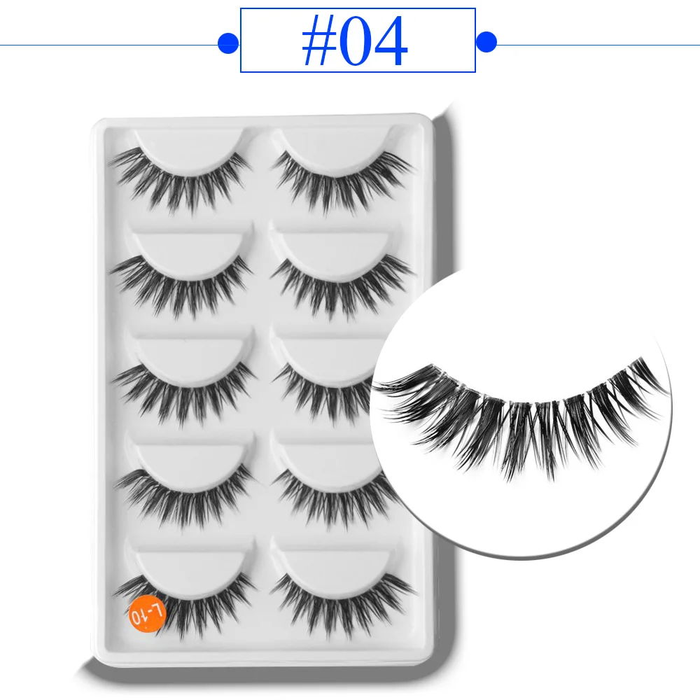 5 пар/компл. толстые длинные крестовые Многослойные блестящие ресницы для