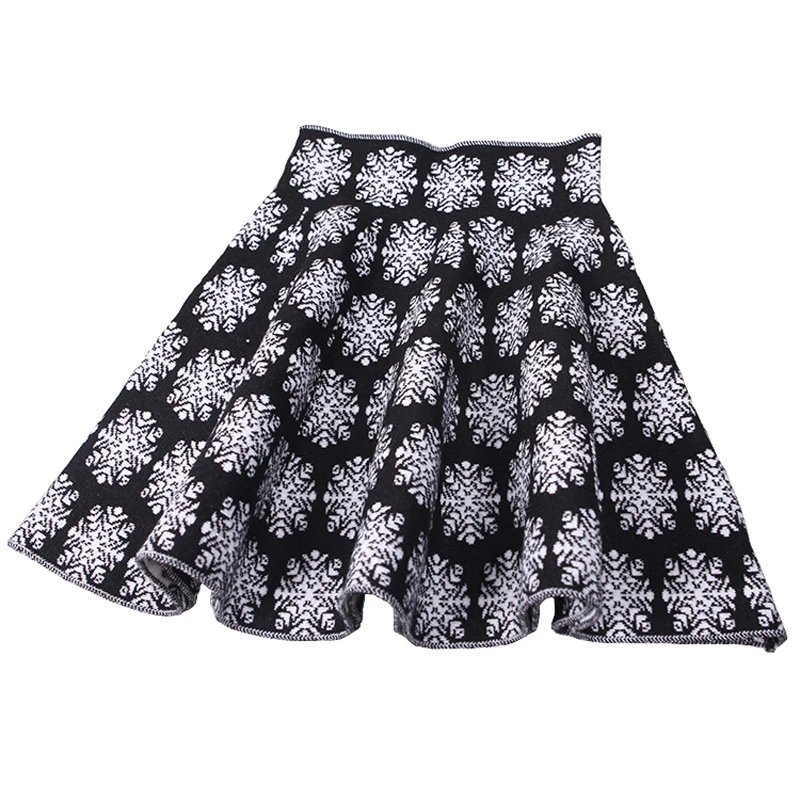 Жаккардовая вязаная юбка с рисунком гусиные лапки 2 цвета|skirt girl|tutu girlsgirls skirts |