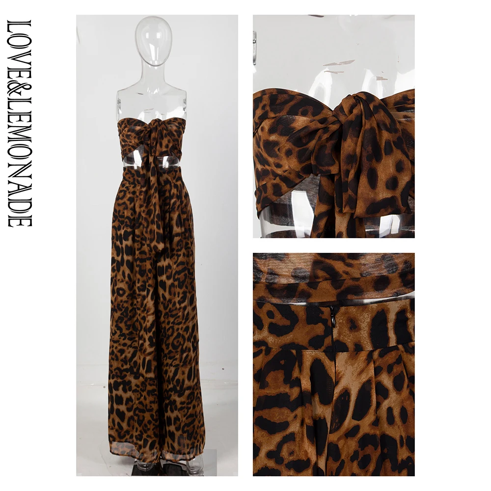 

LOVE&LEMONADE Sexy Two-Pieces Leopard Chiffon High Waist Sets LM6473-1