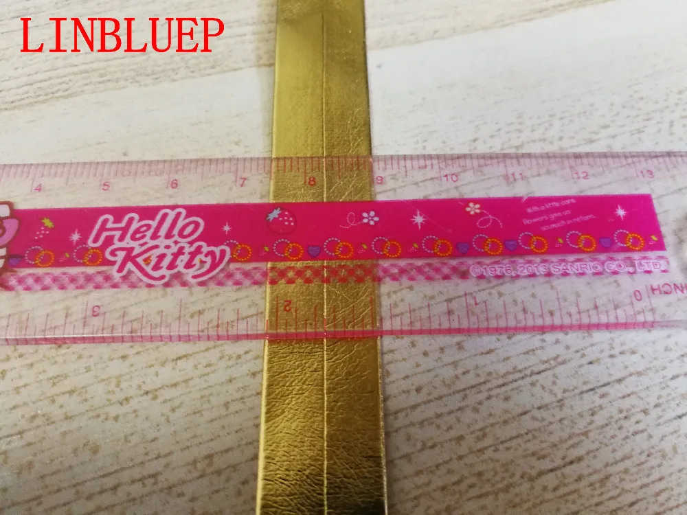 5 ярдов Золотая искусственная кожа Привязка смещения ширина ленты 20 мм Прямая