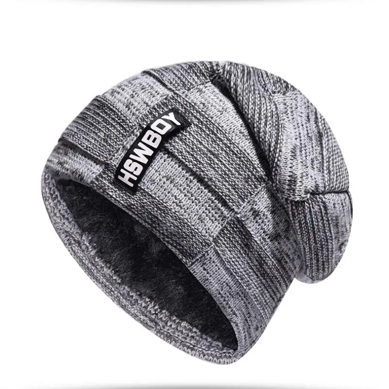 Женская и мужская вязаная шапка 2018 осенне зимняя теплая бини Skullies Повседневная