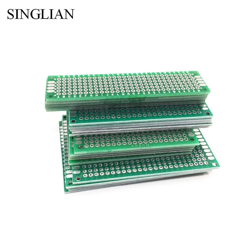 20 шт./лот 5x7 4x6 3x7 2x8 см двухсторонний медный Прототип PCB универсальная плата