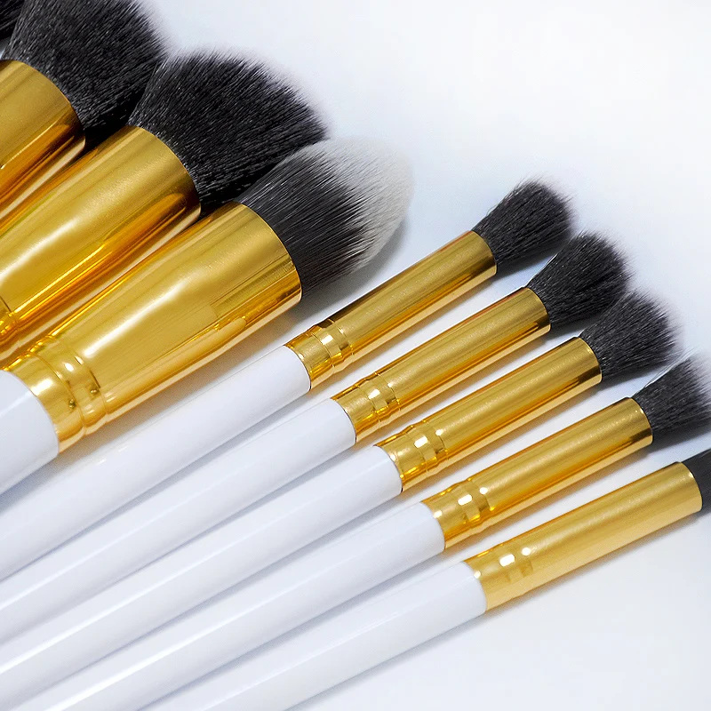 

10pcs Eyebrow Brush Beauty Tools Cylinder Gradient Handle Eyebrow Brush Soft Synthetic Goat Hair Makeup Brush Set Free Shipping