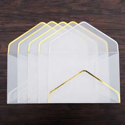 20pcs gold 20 шт./компл. печать горячего тиснения Бумага конверт прозрачный серной кислоты Бумага конверт Свадебные письмо-приглашение Юбилей - Цвет: 20pcs gold