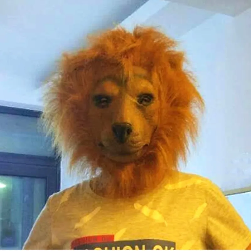 Лидер продаж 3D маска животного со звуком резиновая для Косплей льва