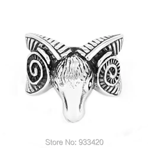 Козье кольцо из нержавеющей стали ювелирные изделия винтажный моторный Байкер женские и мужские кольца кольцо с изображением животного SWR0512B