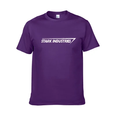 purple Новая-STARK INDUSTRIES футболка новая мода крутые повседневные футболки хлопок высокое качество футболка для мужчин футболка с круглым вырезом для мужчин - Цвет: purple