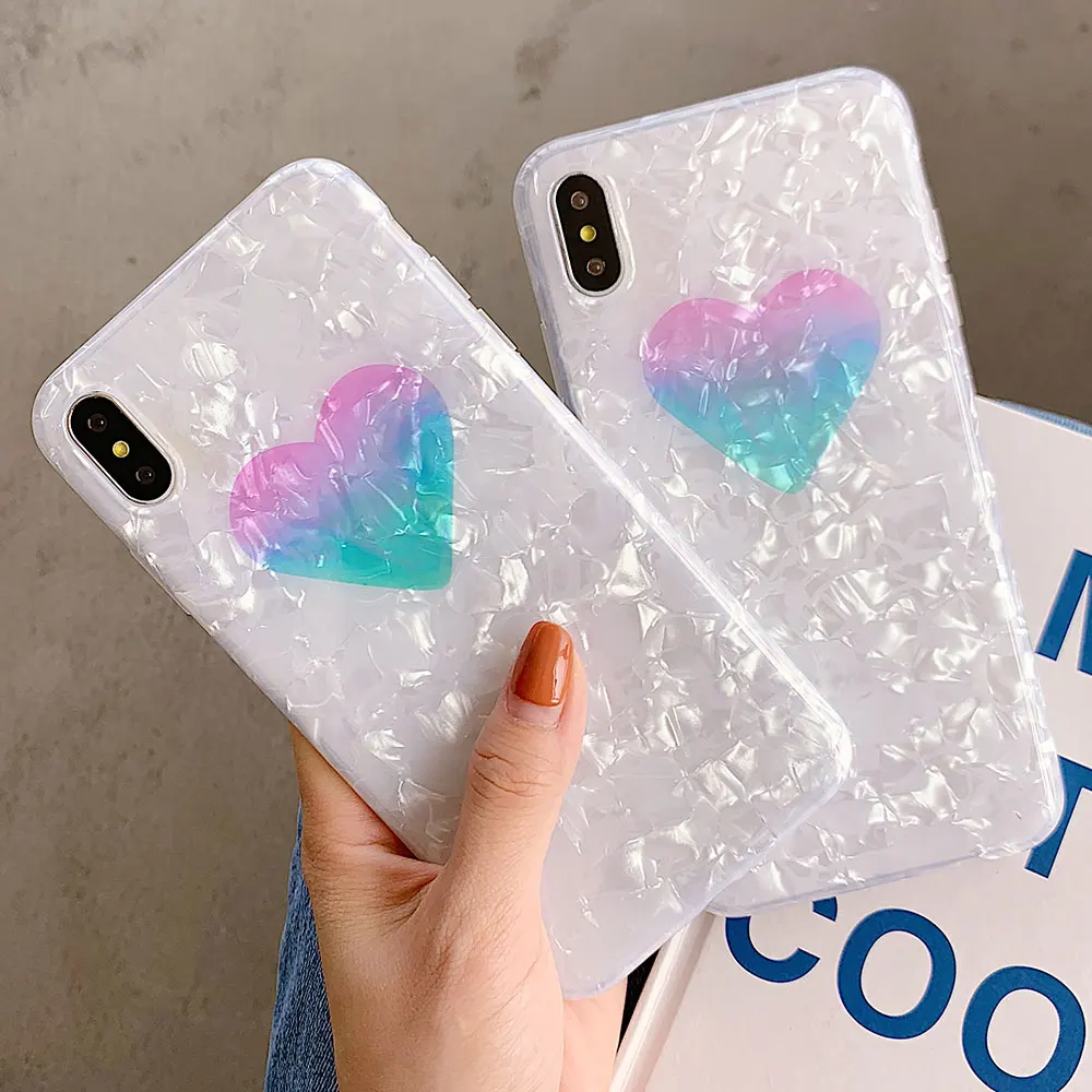 KISSCASE градиентный чехол для телефона с сердечком iPhone 7 X XR XS MAX мягкие чехлы 8 6 6S Plus