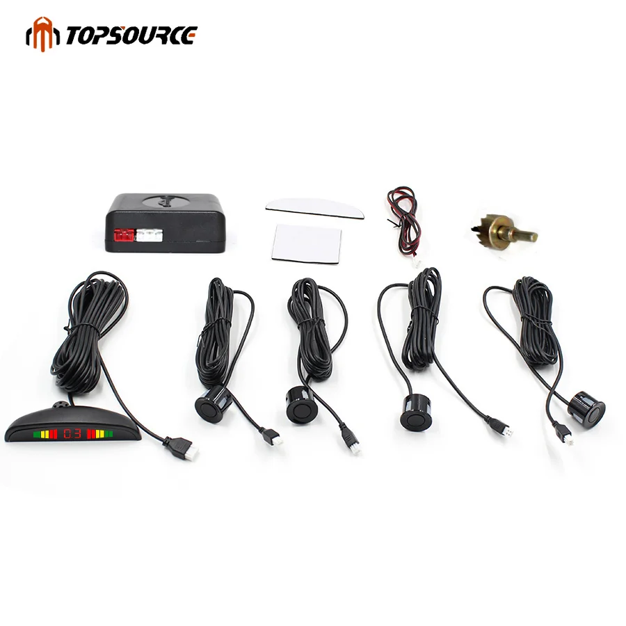 TOPSOURCE Авто парктроник комплект светодиодных датчиков парковки дисплей 4 датчика