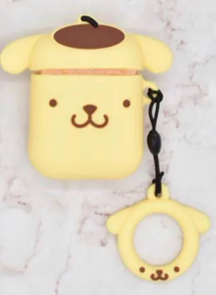 Pompom Purin Чехол для наушников с милыми мультяшками чехол для AirPods My Melody Pompom Purin wireless oroll беспроводной чехол для наушников с кольцом на палец - Цвет: Pompom Purin