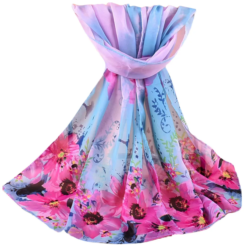 A Зимняя распродажа товаров femme Шелковый chiffonfoulard женские шарфы для женщин дамская модная мягкая шаль с принтом длинный шарф 15 - Цвет: A