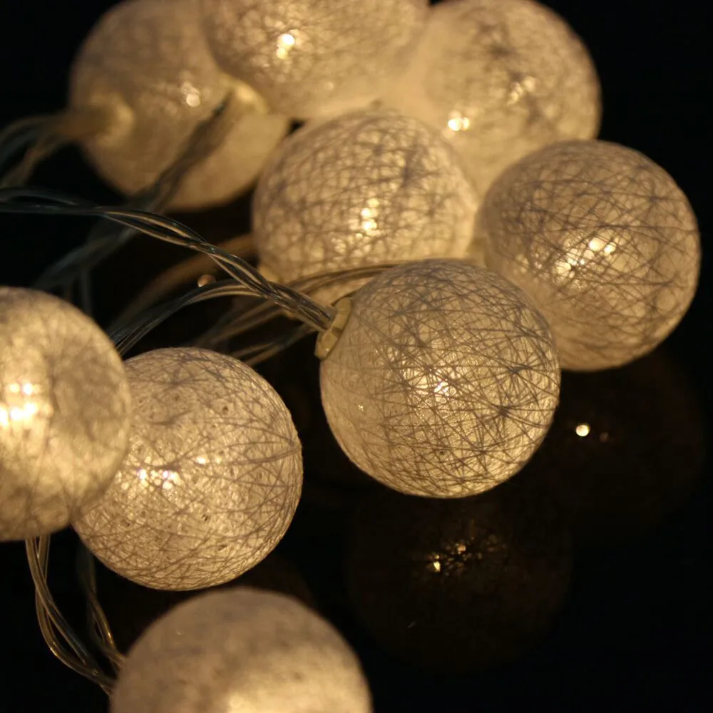 Горячие модные световые струны 1 3 м 10LED хлопковые Шаровые струнные светильники