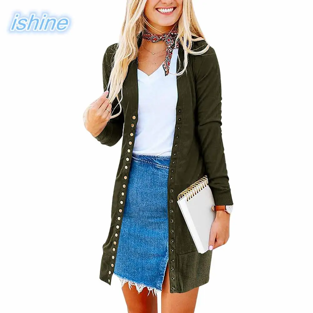 Однотонный длинный кардиган без рукавов на пуговицах пальто 2018 осенне-зимний