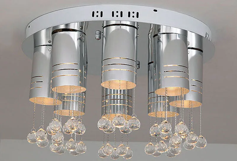 Современный минималистичный светодиодный потолочный светильник хрустальная