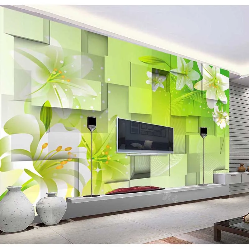 Новый пасторальный Стиль 3D Лилия обои на заказ росписи нетканые для комнаты