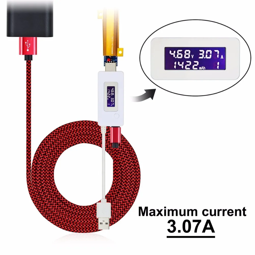 Нейлоновая оплетка типа c 2A Быстрая зарядка 20 см/1 м прочный usb-кабель Type-C для