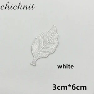white CHICKNIT несколько цветная вышивка листья патч аппликация утюгом одежда аксессуары для одежды шляпа CA61 - Цвет: white