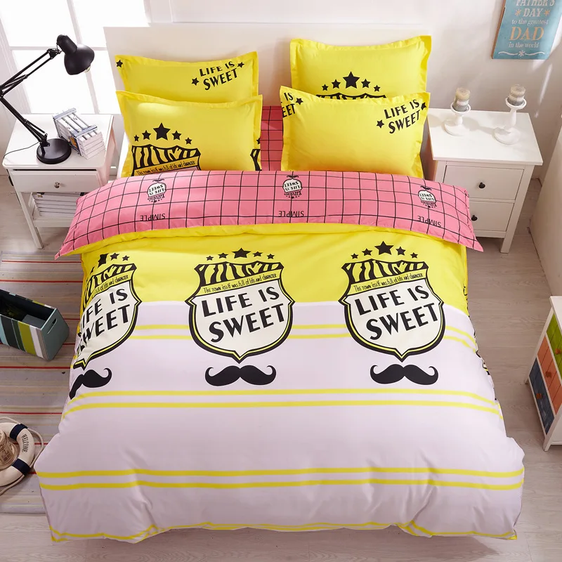 Cute Animal Panda Pattern Duvet Cover 3/4 pcs Bedding Set Adult Kids Child Soft Cotton Bed Linens Single Full Queen King Size 2m | Дом и сад