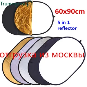 отражатели светоотражатель отражатель для фотосъемки 60x90 см 24 ''x 35'' 5 в 1 мульти диск фотостудия фото Овальный складной свет отражатель Ручной портативный фото диск
