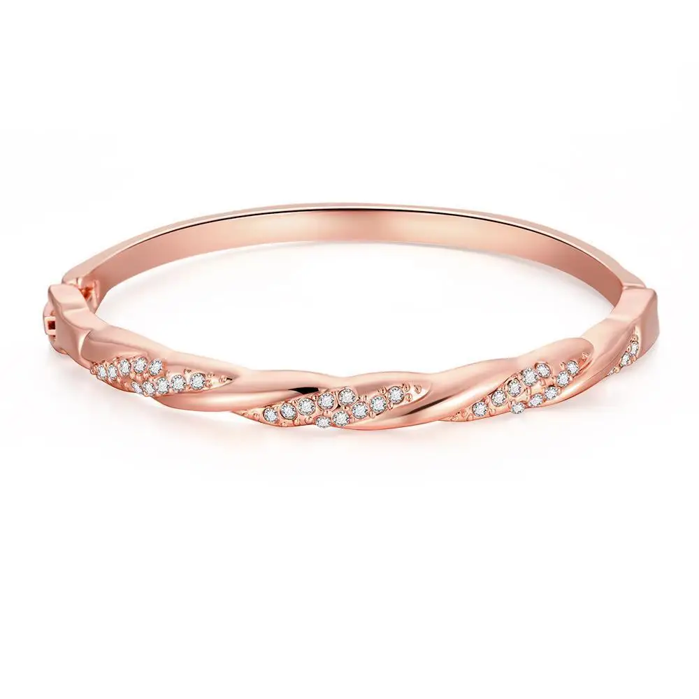 Круг Кубический циркон Кристалл Твист Роза Браслеты для Для женщин jy0107 |