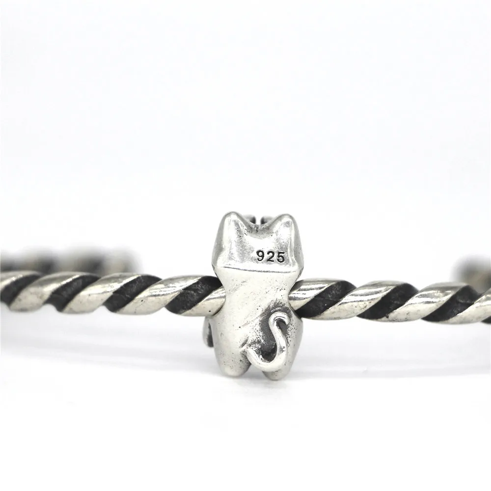 Mistletoe 925 Sterling Silver Cat In Love Charm Bead Fit European Bracelet Jewelry | Украшения и аксессуары