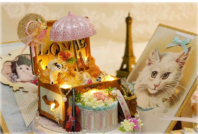 DIY деревянный кукольный дом Miniaturas с мебелью DIY Миниатюрные домики кукольный домик игрушки для детей Рождественский подарок на день рождения для девочек Y06