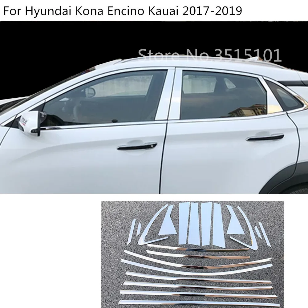 

Car Stick Window Garnish Pillar Stainless Steel Window Middle Strip Trim For Hyundai Kona Encino Kauai 2017 2018 2019 2020