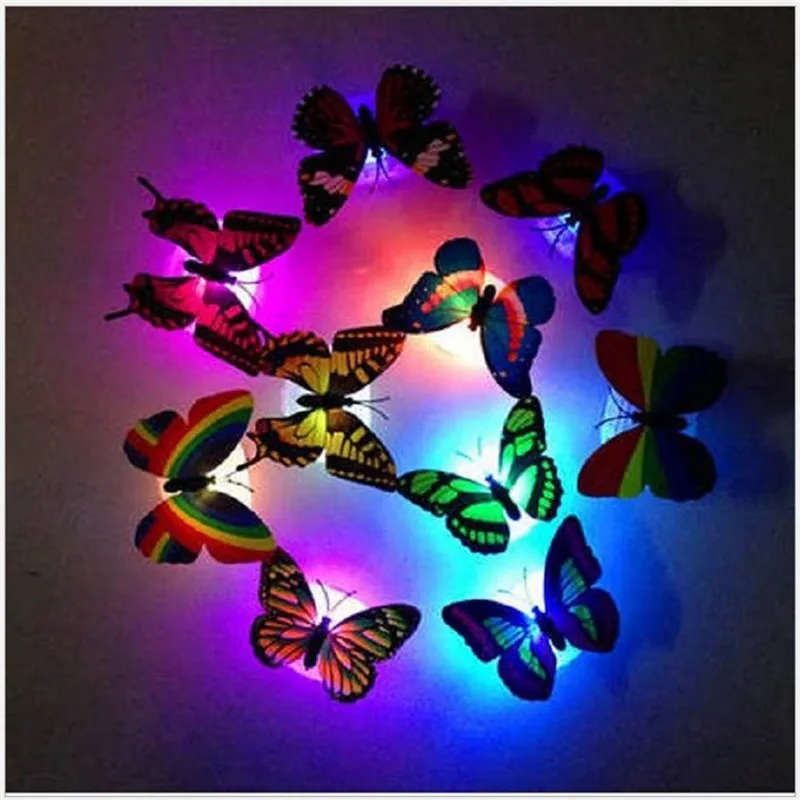 Цветная RGB Ночная лампа с бабочками светодиодная красивая домашняя декоративная