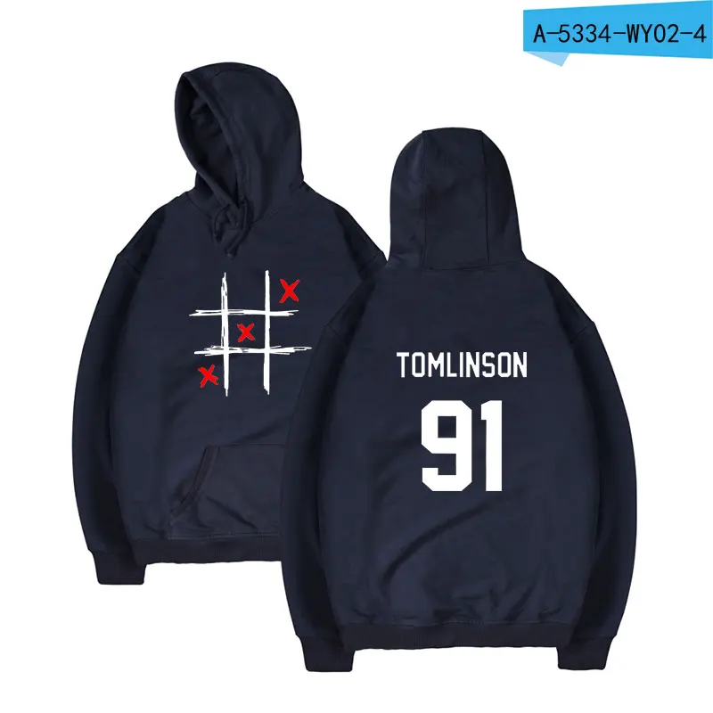 Navy Blue Луи Томлинсон, новое весеннее пальто с капюшоном для мальчиков и девочек, модная толстовка с капюшоном, повседневная одежда - Цвет: Navy Blue