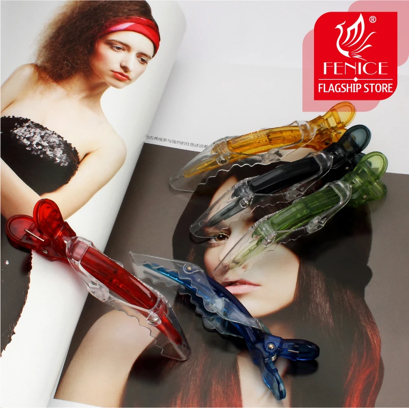 Fenice 16 шт. профессиональные прозрачные зажимы для волос пластиковые заколки из