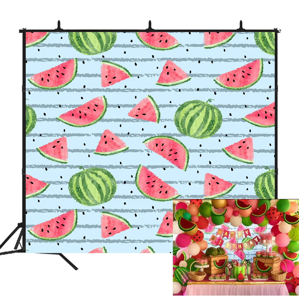 

BEIPOTO Watermelon birthday party banner decoration backdrop photo background baby shower newborn photography props photo booth