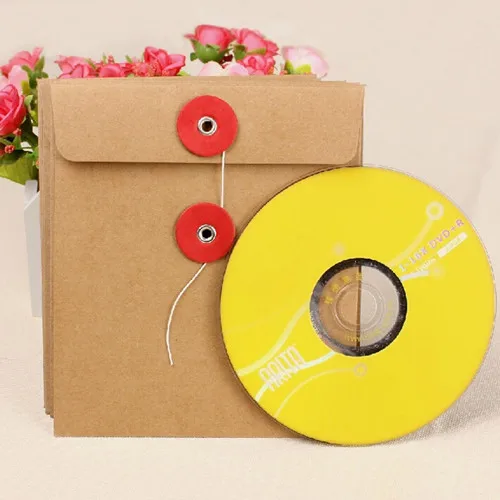 13*15 см Высокое качество диск CD рукав 250gsm толстый крафт DVD бумажный пакет сумка