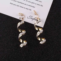 europe and america spiral geometry clip on earrings without piercing for grils party wedding charm neednt ear hole earrings