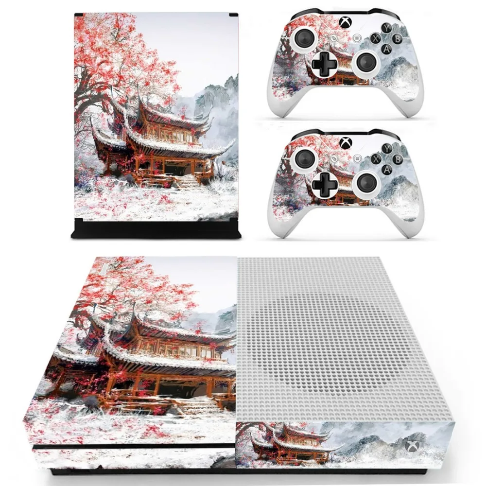 Китайская живопись виниловая кожа наклейки для XBOX One S консоли с двумя