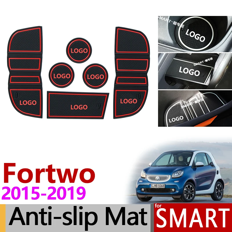 Нескользящий коврик для ворот резиновые подставки Smart Fortwo W453 2015 2016 2017 2018 2019 Cabrio EQ