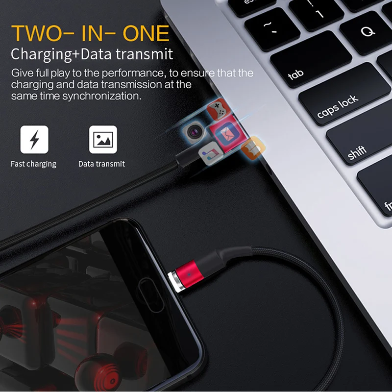 Магнитный кабель Micro USB Garas QC2.0 передачи данных для быстрой зарядки магнитное