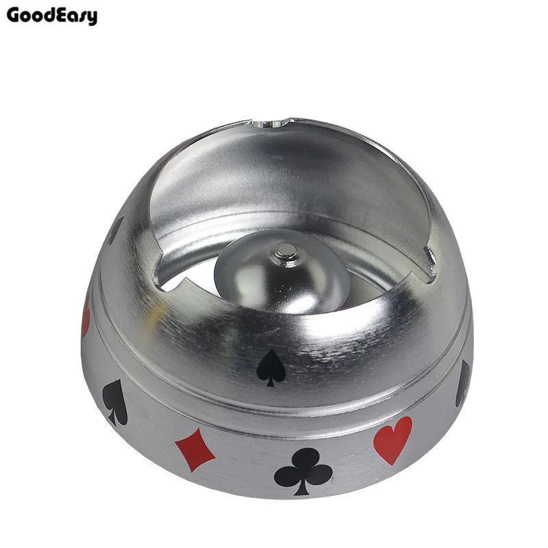 Цзисит золото и серебро металлический сплав Deluxe Alu. Покерная пепельница Texas Hold'em покерная пепельница с цветами - Цвет: Silver