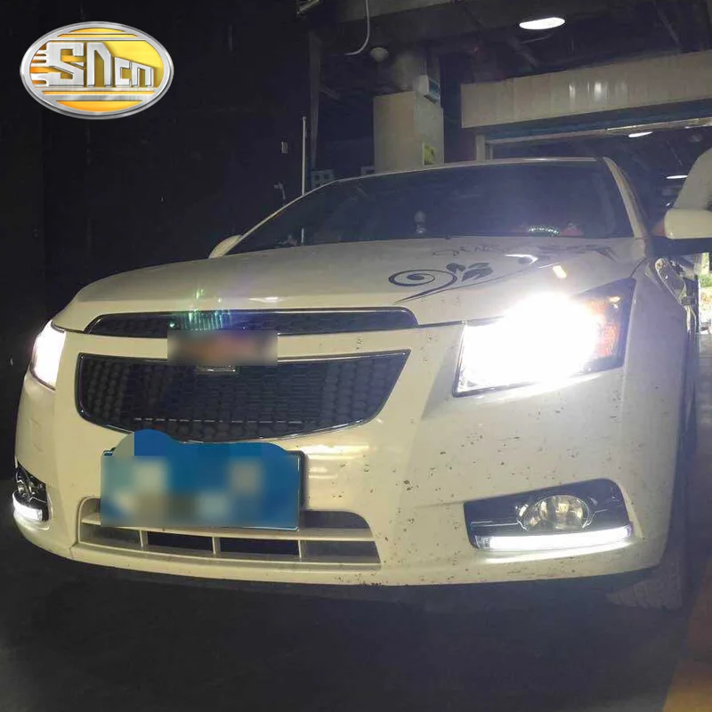 Для Chevrolet Cruze 2009~ дневной ходовой светильник DRL светодиодный противотуманный фонарь с желтым поворотным сигналом