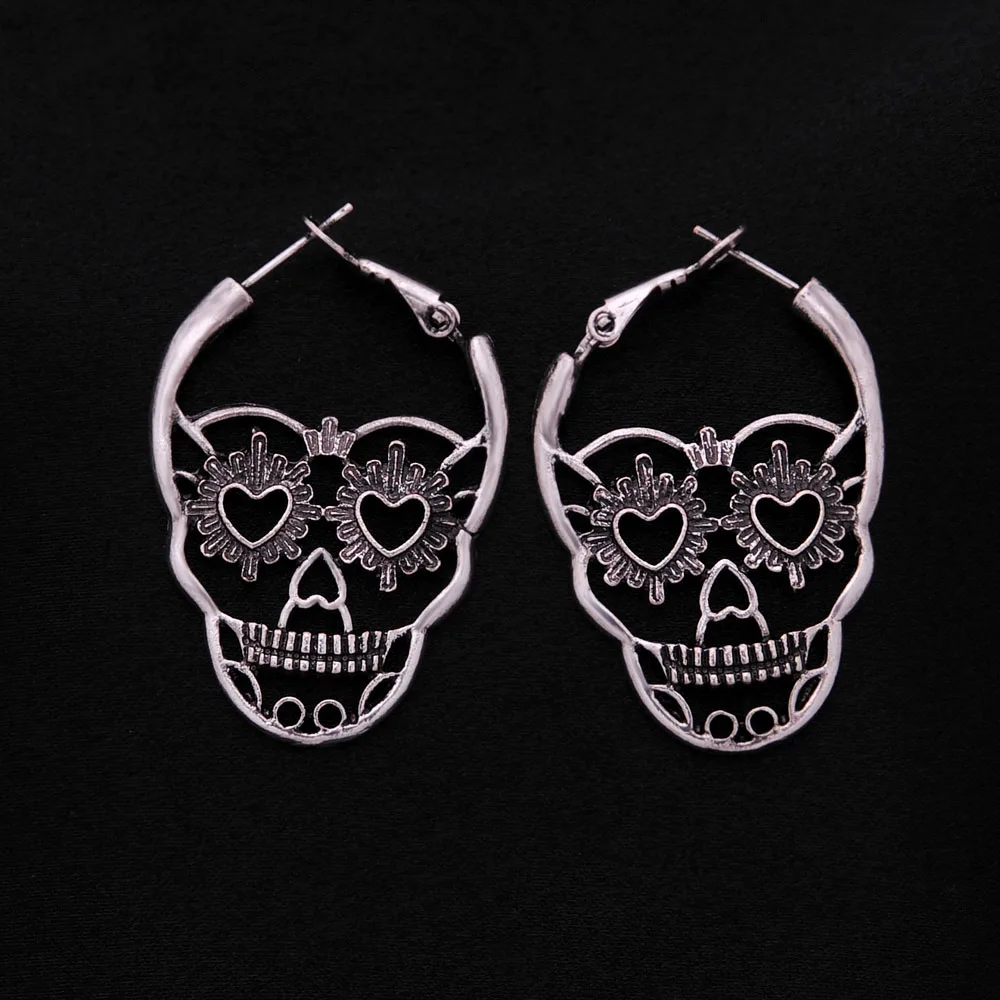 Женские винтажные серьги кольца в виде сердца глаз черепа|hoop earrings for women|hoop earringsskull