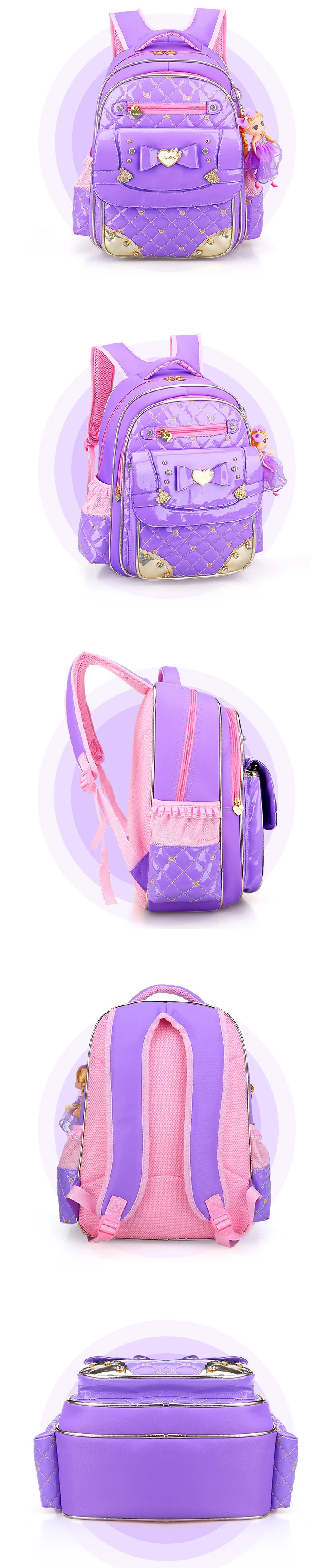 Coolbaby модные школьные рюкзаки детские школьные сумки Высокое качество PU рюкзак для девочек, сумка для книг в пределах 1-3-6 Класс школьный D342