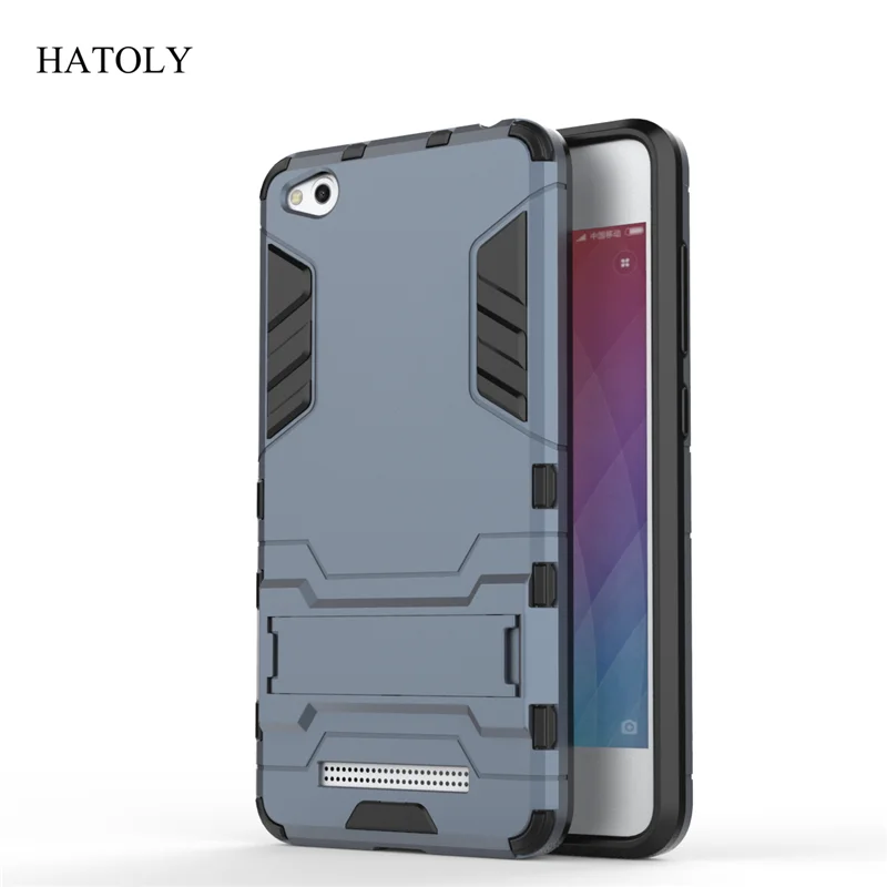 HATOLY For Armor Case Xiaomi Redmi 4A 4a Robot Silicone Rubber Hard Back Phone Cover Fundas 5&quot( | Мобильные телефоны и