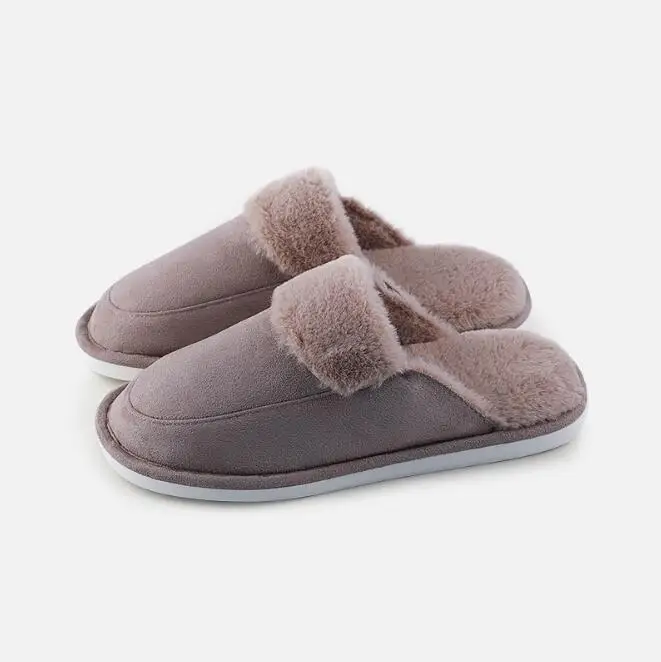 Brown Xiaomi Poosee/Длинные теплые плюшевые тапочки; прочные, удобные, эластичные, для ходьбы, на нескользящей подошве, из ПВХ; Домашние повседневные лоферы - Цвет: Brown