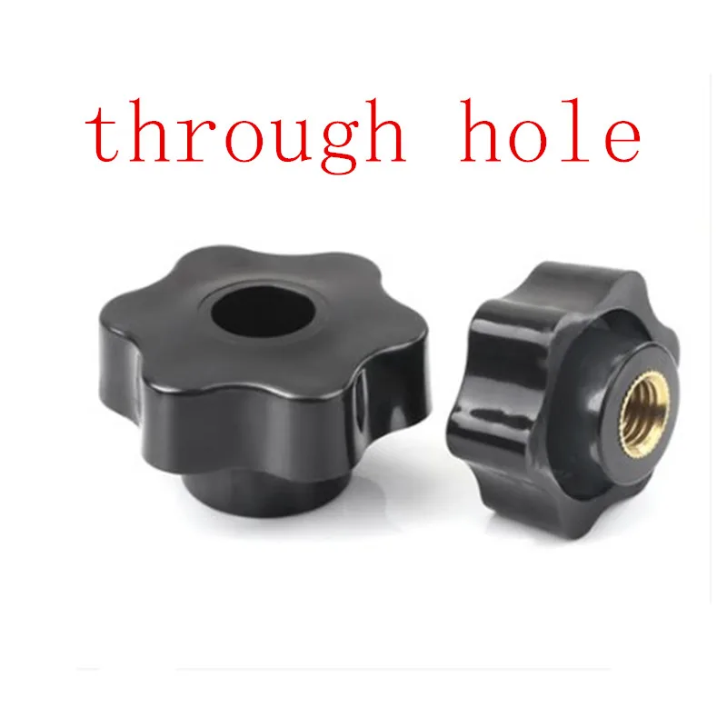 type A through hole 2-5 шт. m4 m5 m6 m8 m10 сливы бакелит тугой ремешок на руку гаек ручкой нить звезда механические черные с накатанной головкой Гайки зажима ручка ручного гайки - Цвет: type A through hole