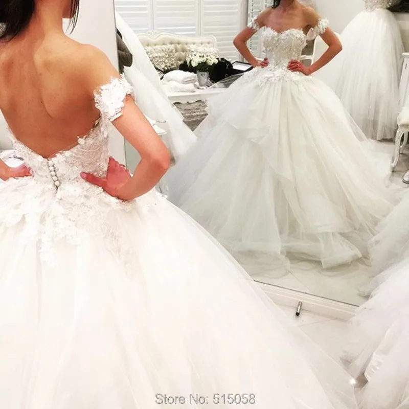 Trajes Novia 2015 съемный кружева милая органзы слоистых бальное свадебные платья