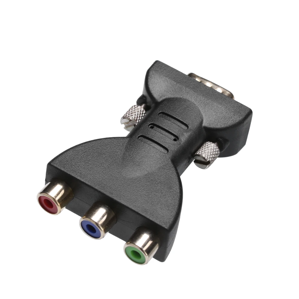 Новое поступление RCA VGA коннектор конвертер 3 RGB видео Женский в HD 15 Pin стиль