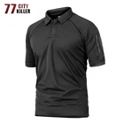 Летняя тактическая рубашка-поло 77City Killer в стиле милитари, Мужская армейская дышащая быстросохнущая рубашка-поло с карманами для рук