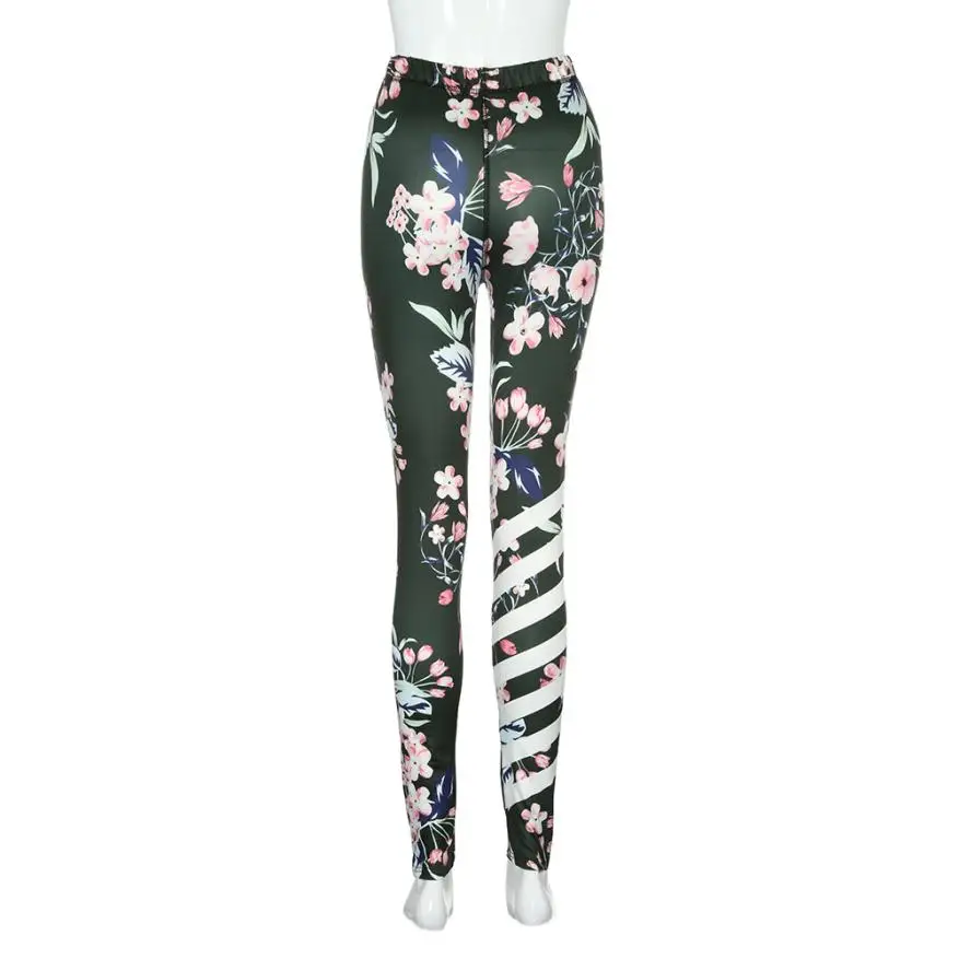 Женские леггинсы с цветочным принтом облегающие пуш-апом дышащие спортивные