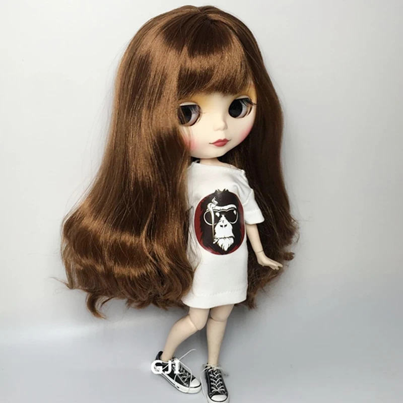 1 шт. модная длинная футболка с котом белая обезьяной для Blyth Azone Licca Barbis Kurhn 1/6