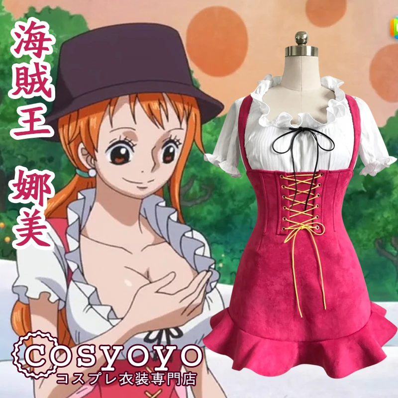 ONEPIECE ONE PIECE OP Nami прекрасное и милое платье женская футболка + юбка Блузка Косплей